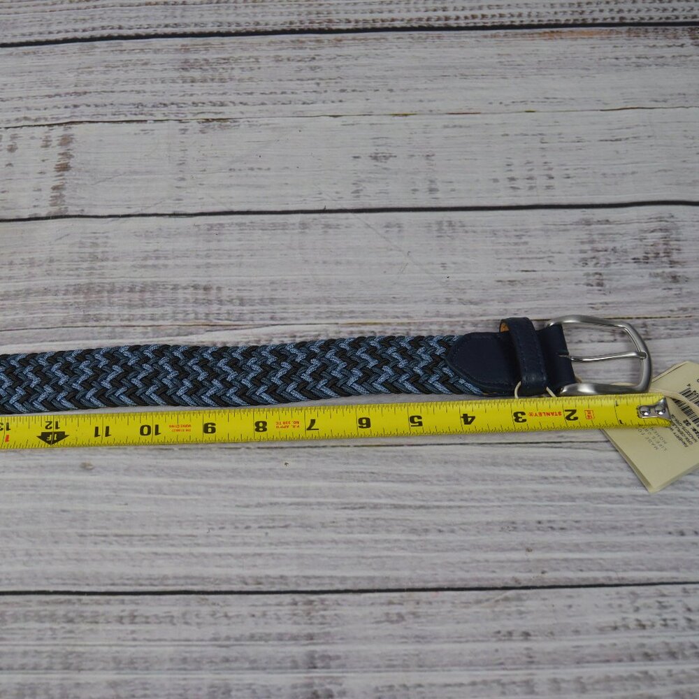 FAHERTY Men's 32 Waist Woven Belt Cerulean Mix Made in USA $148 NEW - Picture 6 of 11